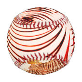 赤と茶色のカーブを交差させ、エージングエフェクトを適用 野球ボール (裏面)