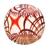 赤と茶色のカーブを交差させ、エージングエフェクトを適用 野球ボール (正面)