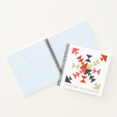 赤と茶色のキルトブロックパーソナライズされた ノートブック (内部)