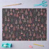 赤と茶色のクリスマスツリーと星クリスマス 薄葉紙 (クラフト)