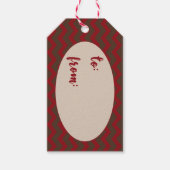 赤と茶色のシェブロンのクリスマスプレゼントラベル ギフトタグ (正面)