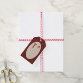 赤と茶色のシェブロンのクリスマスプレゼントラベル ギフトタグ (より糸付き)