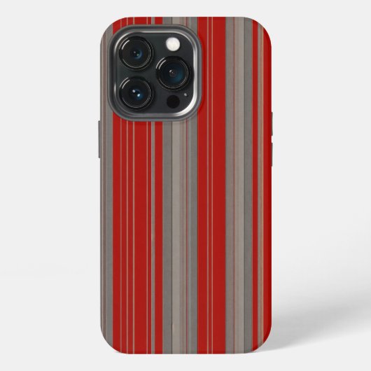 赤と茶色のストライプ iPhoneケース (裏面)