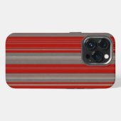 赤と茶色のストライプ iPhoneケース (裏面横)