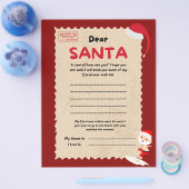 赤と茶色の可愛いサンタ文字。 チラシ (シングル)