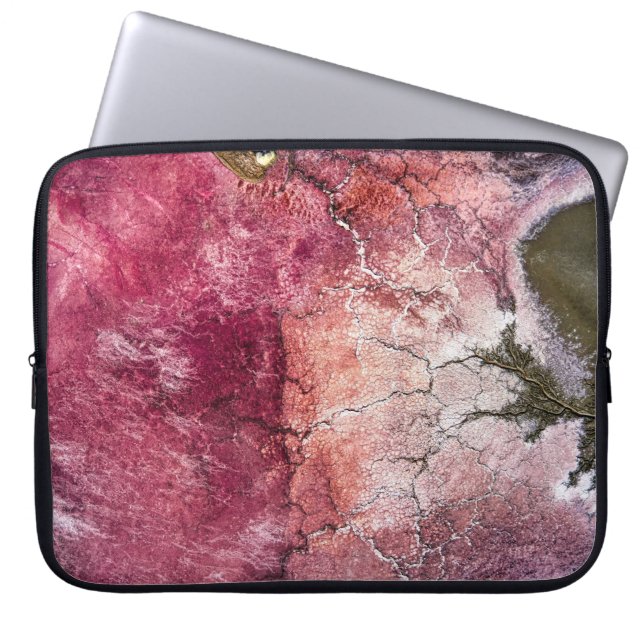 赤と茶色の抽象芸術絵画 ラップトップスリーブ (正面)