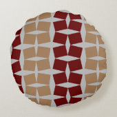 赤と茶色の斜めの正方形の丸い枕 ラウンドクッション (裏面)