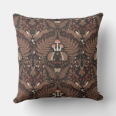 赤と茶色の森林動物と植物 クッション (裏面)