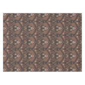 赤と茶色の森林動物と植物 テーブルクロス (正面(横))