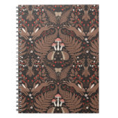 赤と茶色の森林動物と植物 ノートブック (正面)