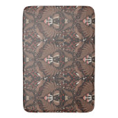 赤と茶色の森林動物と植物 バスマット (正面縦)