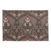 赤と茶色の森林動物と植物 枕カバー (裏面-右)