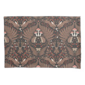 赤と茶色の森林動物と植物 枕カバー (正面左)