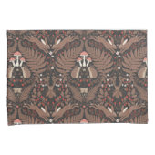 赤と茶色の森林動物と植物 枕カバー (正面右)