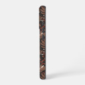 赤と茶色の森林動物と植物 iPhoneケース (左側面)