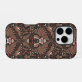 赤と茶色の森林動物と植物 iPhoneケース (裏面横)