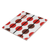 赤と茶色の水玉模様ストライプパターン タイル (側面)