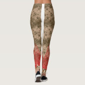 赤と茶色の背景と赤縁どい レギンス (裏面)