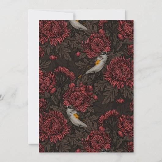 赤と茶色の菊の中で赤が始まる (正面)