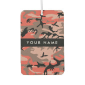 赤と茶色の迷彩自分の名前をパーソナライズ カーエアーフレッシュナー (正面)