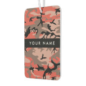 赤と茶色の迷彩自分の名前をパーソナライズ カーエアーフレッシュナー (左)