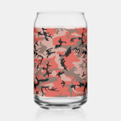 赤と茶色の迷彩自分の名前をパーソナライズ ガラス缶 (裏面)