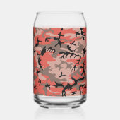 赤と茶色の迷彩自分の名前をパーソナライズ ガラス缶 (左)