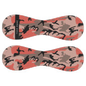 赤と茶色の迷彩自分の名前をパーソナライズ ソフトボール (パネル)