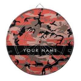 赤と茶色の迷彩自分の名前をパーソナライズ ダーツボード