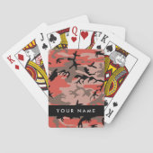 赤と茶色の迷彩自分の名前をパーソナライズ トランプ (裏面)