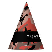 赤と茶色の迷彩自分の名前をパーソナライズ パーティーハット (左)