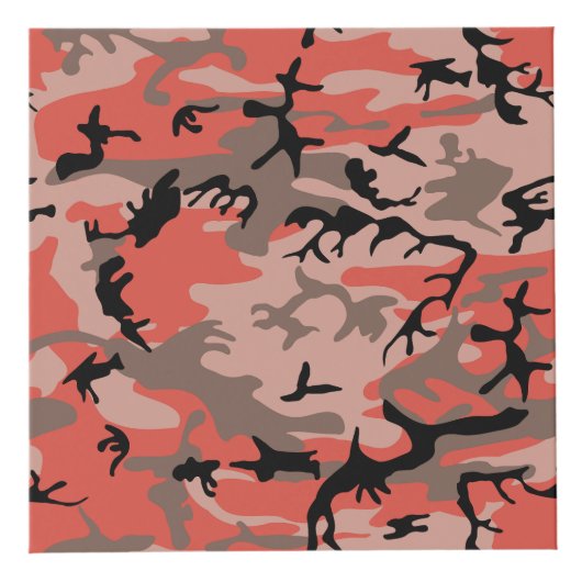 赤と茶色の迷彩自分の名前をパーソナライズ フォトキューブ (右)