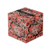 赤と茶色の迷彩自分の名前をパーソナライズ フォトキューブ (裏面アングル)