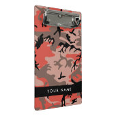 赤と茶色の迷彩自分の名前をパーソナライズ ミニクリップボード (アングル)