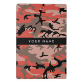 赤と茶色の迷彩自分の名前をパーソナライズ ミニクリップボード (裏面)