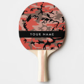 赤と茶色の迷彩自分の名前をパーソナライズ 卓球ラケット (正面)