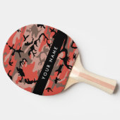 赤と茶色の迷彩自分の名前をパーソナライズ 卓球ラケット (横)