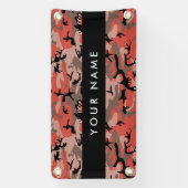 赤と茶色の迷彩自分の名前をパーソナライズ 横断幕 (縦)