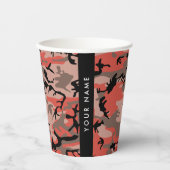 赤と茶色の迷彩自分の名前をパーソナライズ 紙コップ (正面)