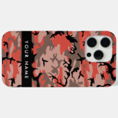 赤と茶色の迷彩自分の名前をパーソナライズ Case-Mate iPhoneケース (裏面 (横))