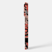 赤と茶色の迷彩自分の名前をパーソナライズ iPhoneケース (左側面)