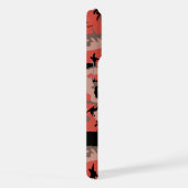 赤と茶色の迷彩自分の名前をパーソナライズ iPhoneケース (右側面)