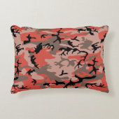 赤と茶色の迷彩、軍隊、陸軍 アクセントクッション (正面)