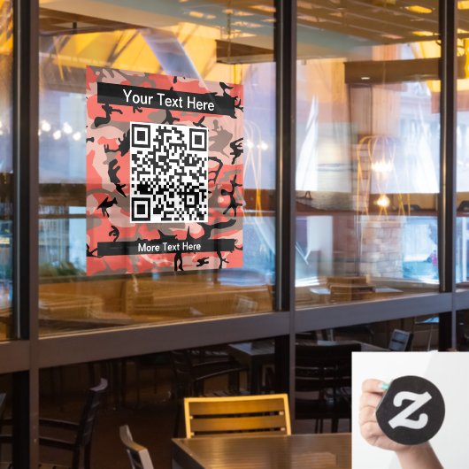 赤と茶色の迷彩、軍隊、陸軍 ウィンドウサイン (レストラン窓)