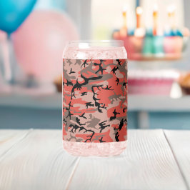 赤と茶色の迷彩、軍隊、陸軍 ガラス缶