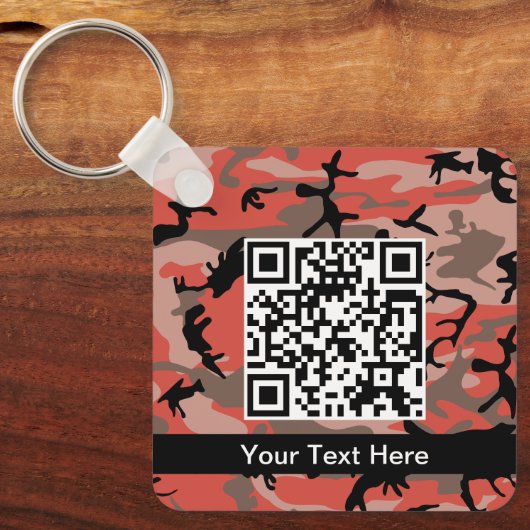 赤と茶色の迷彩、軍隊、陸軍 キーホルダー (正面)