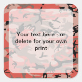 赤と茶色の迷彩、軍隊、陸軍 スクエアシール (正面)