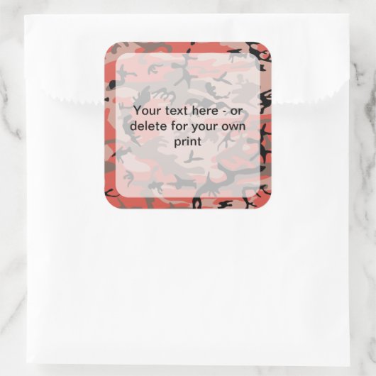 赤と茶色の迷彩、軍隊、陸軍 スクエアシール (バッグ)