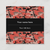 赤と茶色の迷彩、軍隊、陸軍 スクエア名刺 (裏面)