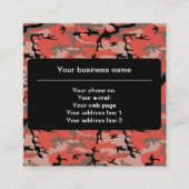 赤と茶色の迷彩、軍隊、陸軍 スクエア名刺 (正面)